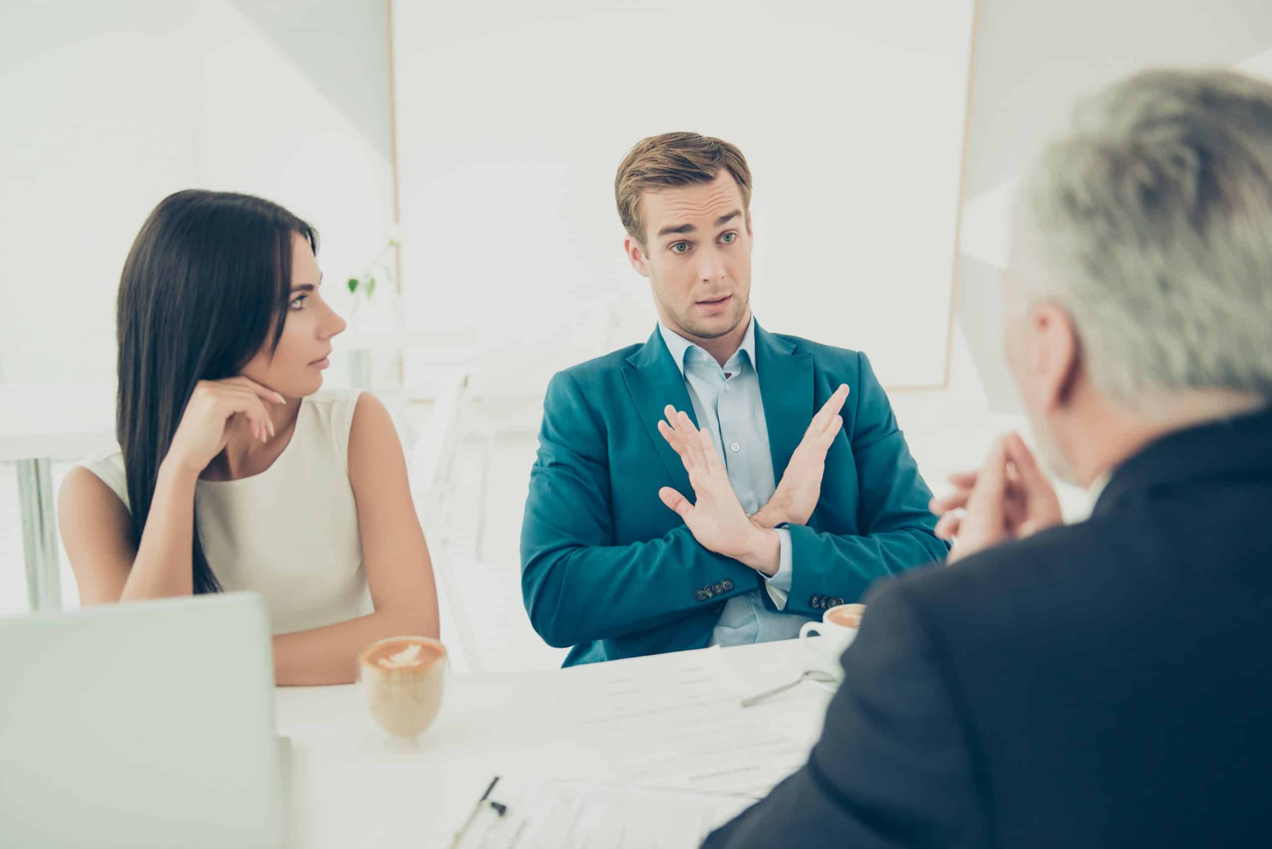 No.,Young,Businessman,Don't,Want,To,Sign,Contract